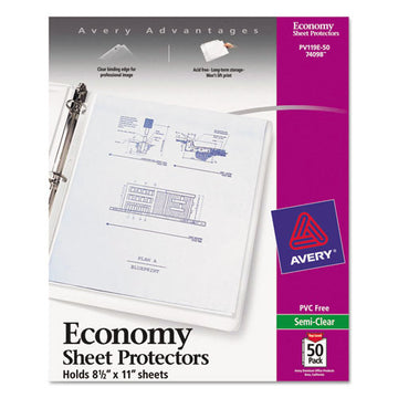 Avery® Top-load Sheet Protector, Economy Gauge, Letter, Semi-clear, 50-box freeshipping - TVN Wholesale
